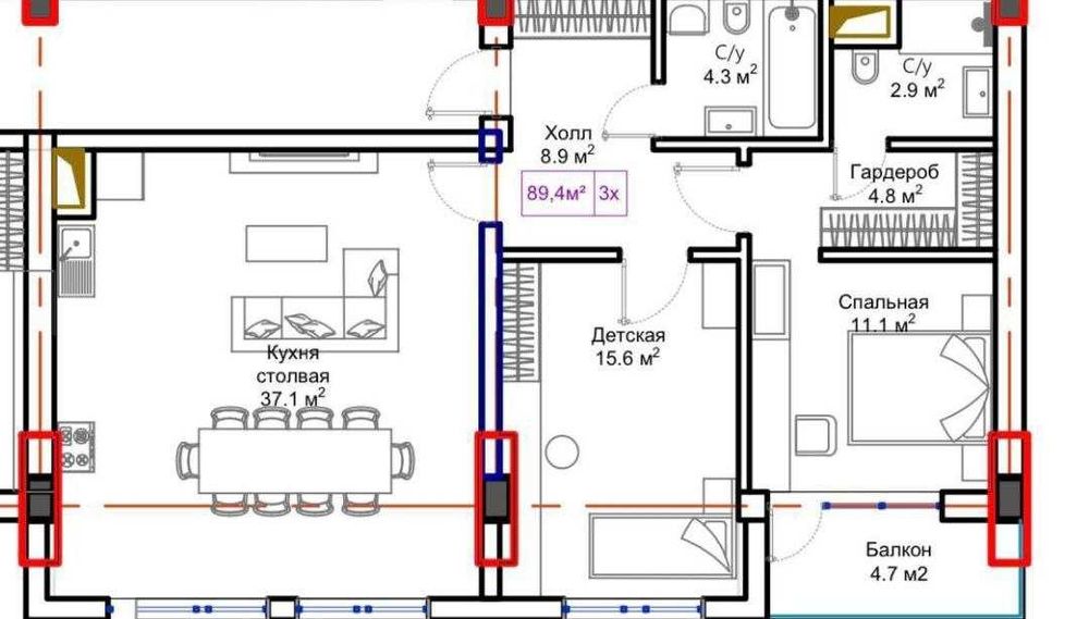 HAQIQIY‼️‼️‼️Новостройка Zarafshon БезРем 3-Ком 90м2|Себзар/ТЦ Ривьера