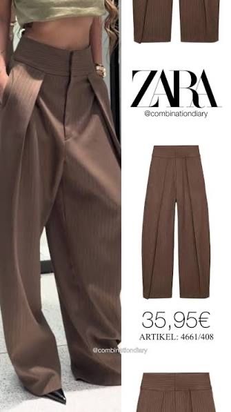 Zara панталон в кафяв цвят