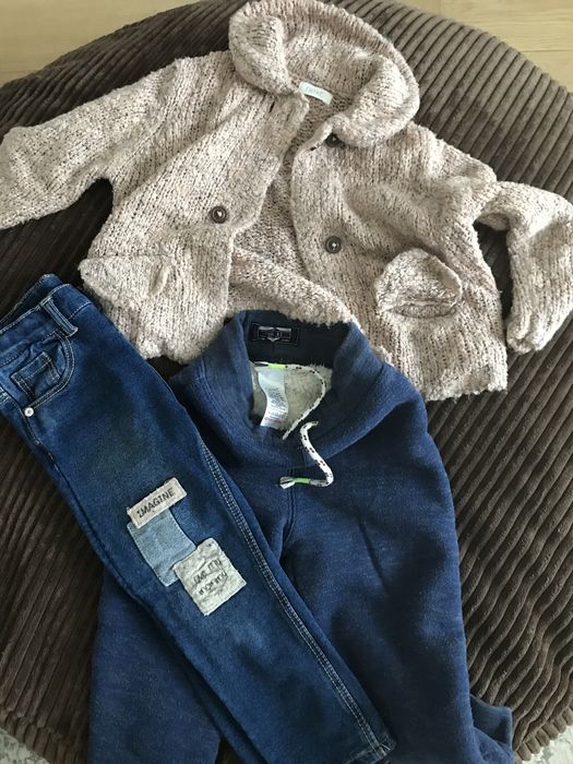 Set Pantaloni dublati/ Pulover Next si Zara 18-24 luni