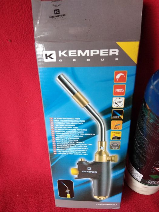 Качествена горелка пиезо запалване комплект с зареждащата се бутилка.