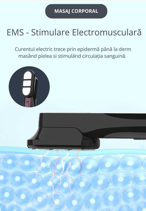 Perie NOUA de masaj scalp/fata/corp, 3 in 1, lumina rosie/albastra,EMS