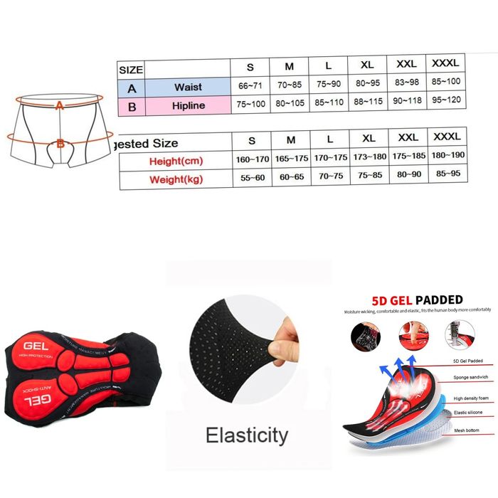 Chiloți, underwear, cu bazon 5D ciclism cycling