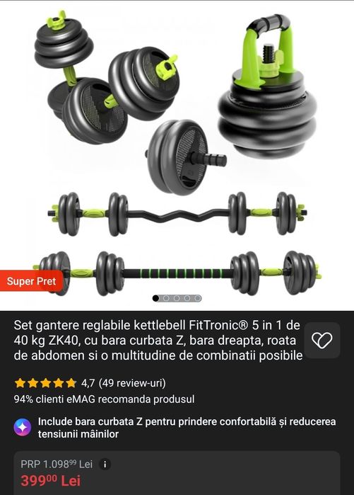 Set gantere reglabile 40kg