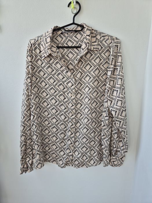 Zara cămașă crem cu model