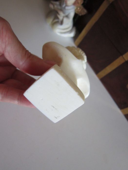 rar Ruggeri Italia 1950 Mozart Mid-Century alabaster bust mic 10,5x7cm