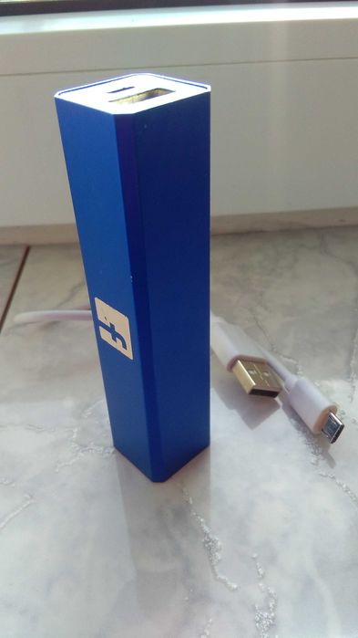 Baterie externa_Power Bank_2200 mAh_Logo Facebook+Cablu Micro-USB 2.0