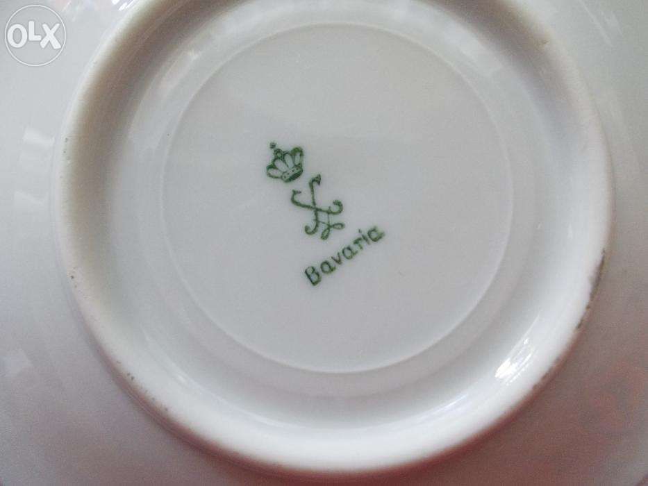 Vintage Set De cafea Bavarez vechi , cu marginile de argint