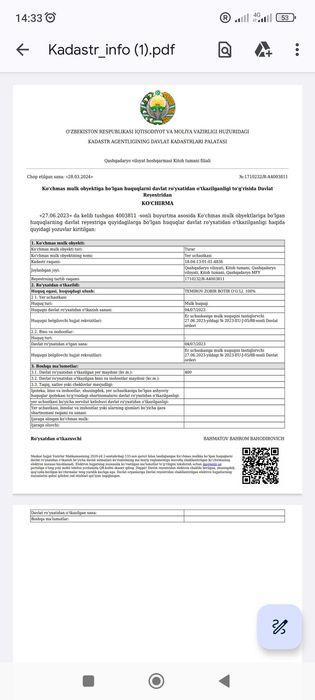 Yer uchastkasi sotiladi