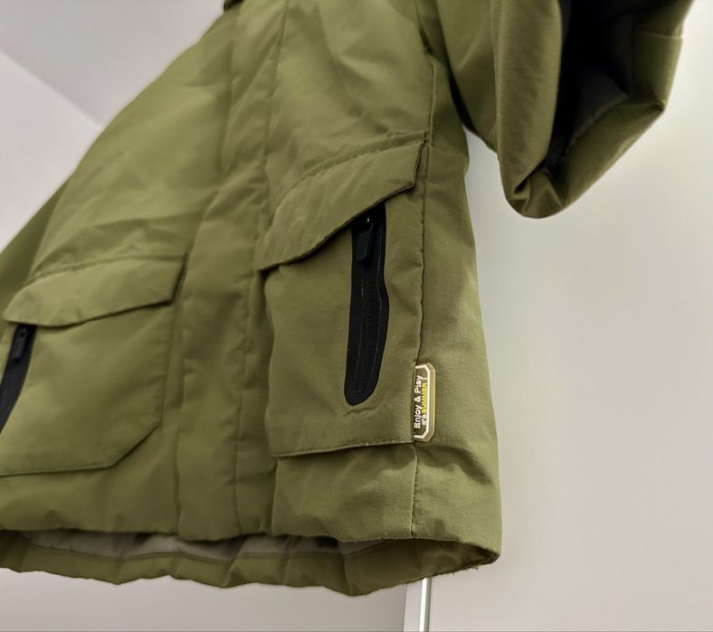 Jachetă parka ușoară, matlasată, Zara, mărimea 92, verde kaki