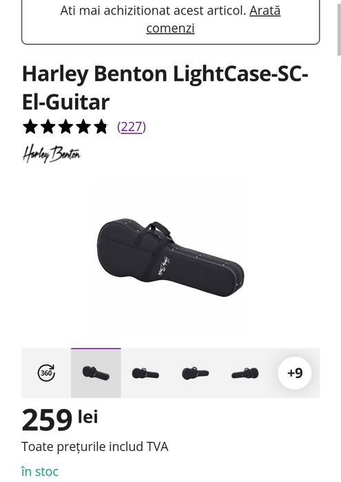 Husa Chitară Harley Benton LightCase-SC-El-Guitar