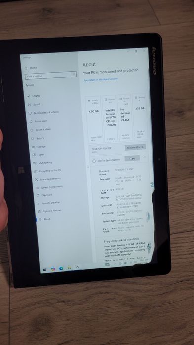 Laptop Lenovo Yoga 3 Pro 13.3 1370 80HE Intel 5Y70 1.10 GHz/ 4 GB  / SSD 240 Samsung