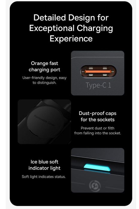 Baseus 65w Gan3 Pro Зарядное устройство для телефона Сетевой фильтр