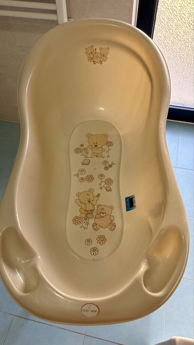 Cădiță Tega Baby 102 cm cu suport metalic și termometru – stare foarte bună