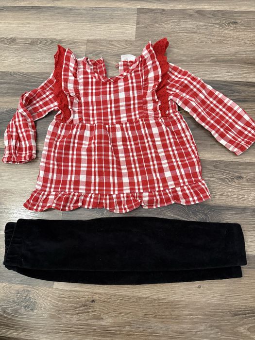 Bluzite elegante cu volanase si pantaloni fetita marime 86