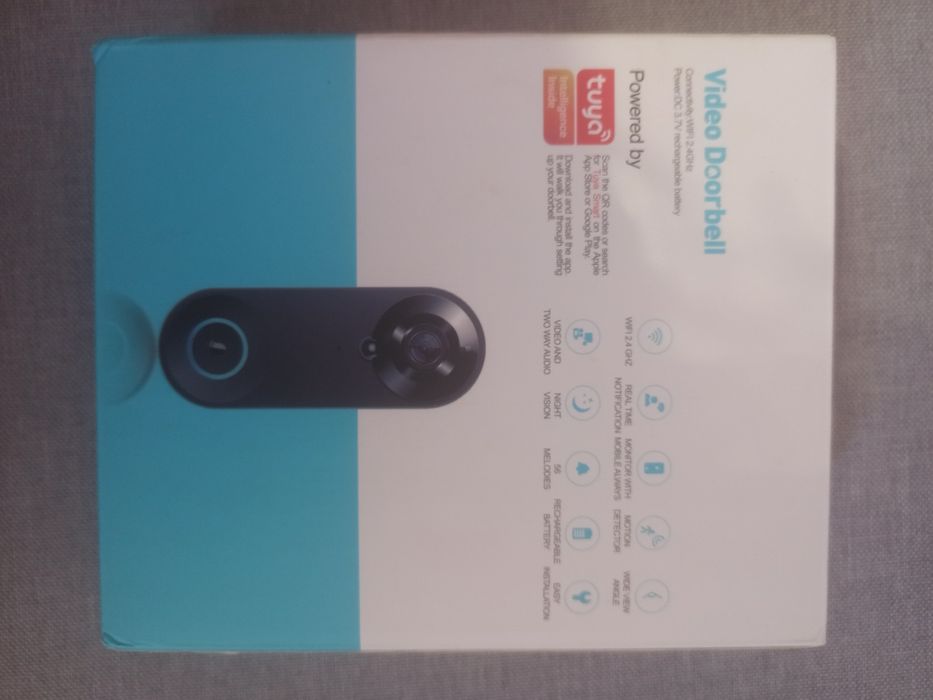 Безжичен интелигентен видео звънец,/ Video doorbell / управление чрез приложение Tuya, Full HD 1080P, черен
