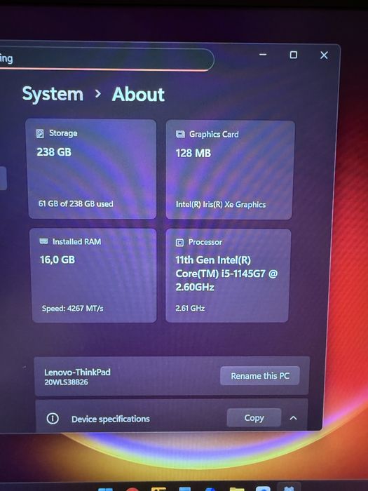 Laptop Lenovo ThinkPad X13 Gen 2 | i5 | 16GB Ram | Carcasa Magneziu