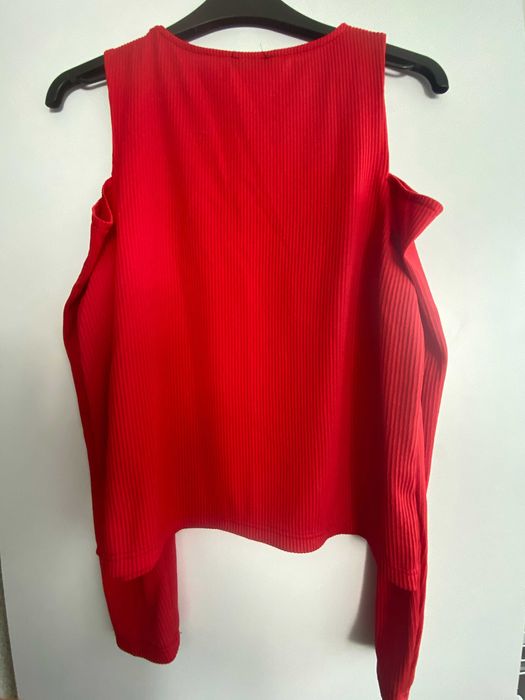 Bluza cu umeri goi, rosu, S, nou