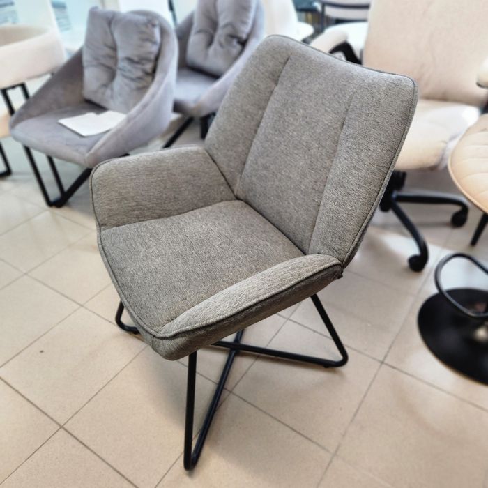 PROMO Fotoliu WOLTU, textil gri