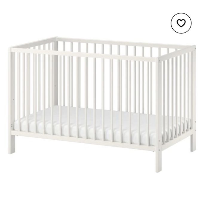 GULLIVER ikea Детско легло бебешко креватче, 60x120 см, бяло