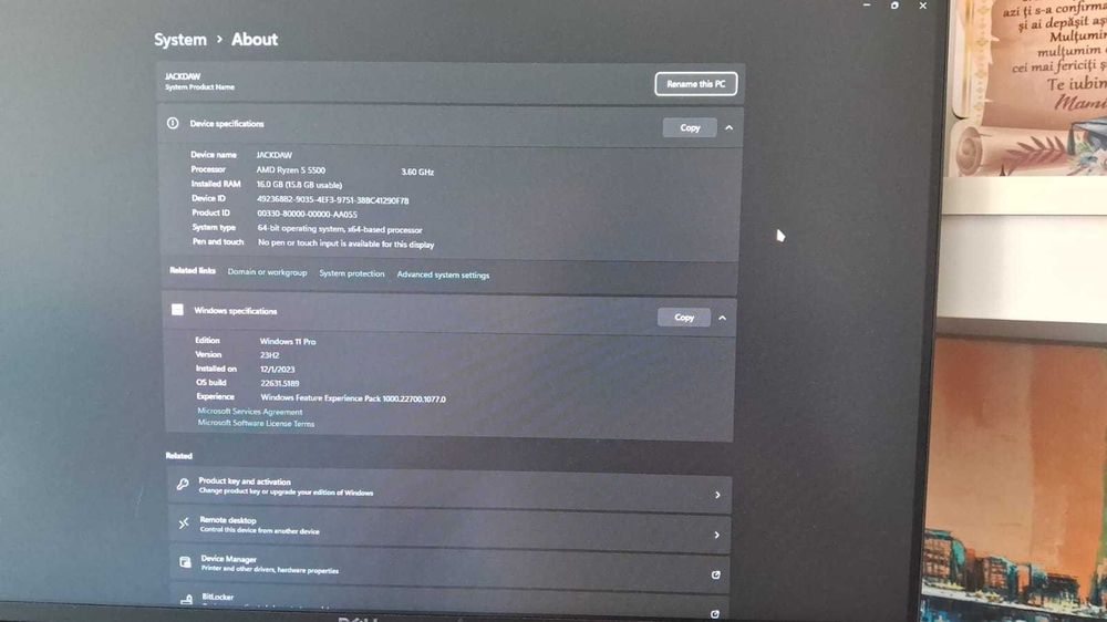 PC Gaming Ryzen 5-5500, RTX 3060 12Gb, 16Gb RAM, SSD 1,5 T, Dell 25"