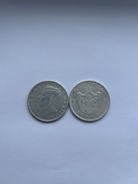 Vând 2 monede  argint de 500lei din 1944 cu Regele Mihai