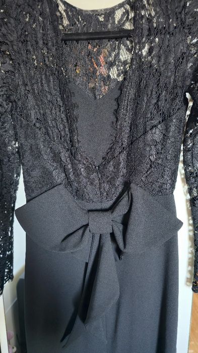 Rochie neagră tafta cu dantelă mărimea S