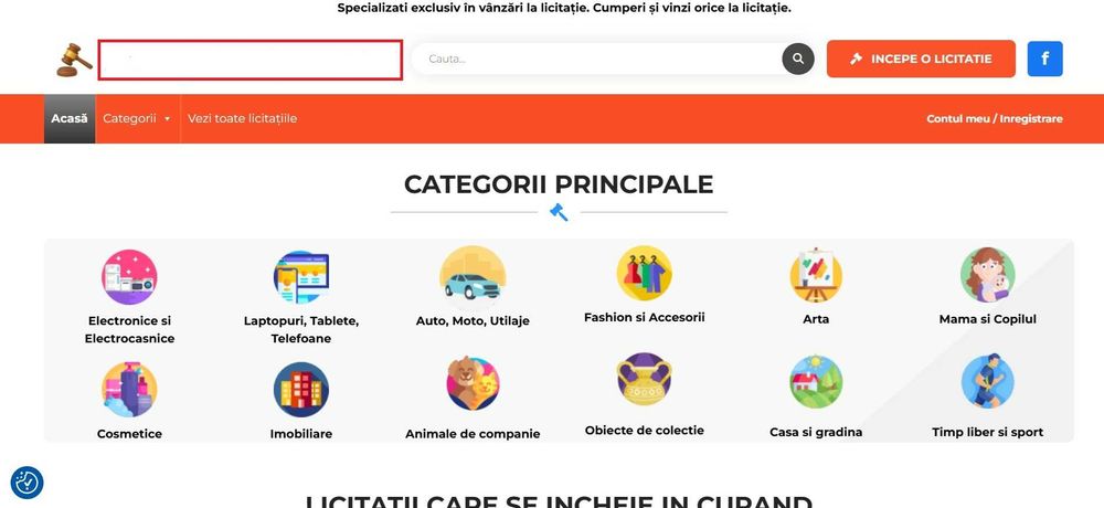 Vanzare site licitatii online - AFACERE LA CHEIE
