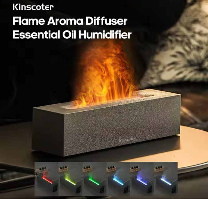 Овлажнител/ Арома дифузер/ лампа с ефект на пламък Kinscoter
