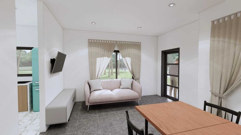 НА ИЗПЛАЩАНЕ - Двуетажна сглобяема къща с 2 спални, 70 кв. м