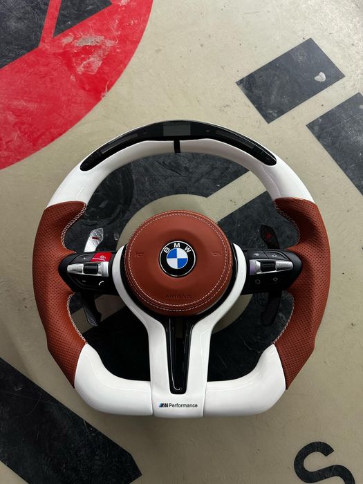Volan BMW - Seria F/E - Piano White - Custom - Incalzire - Vibratii