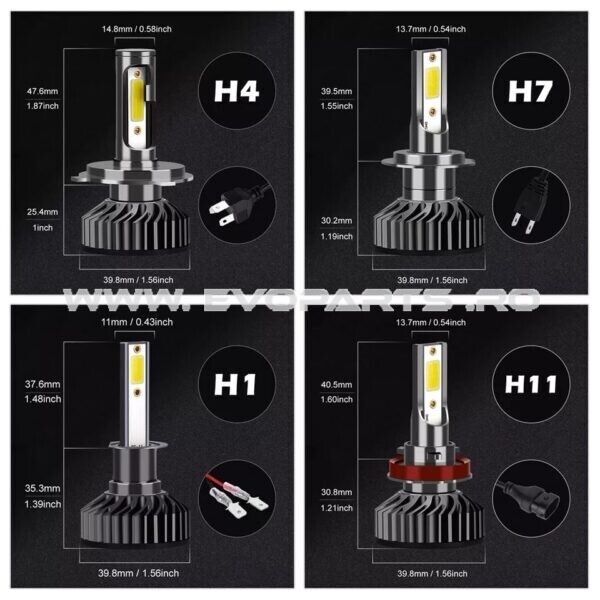 Bec led h1 auto lumina aba rece