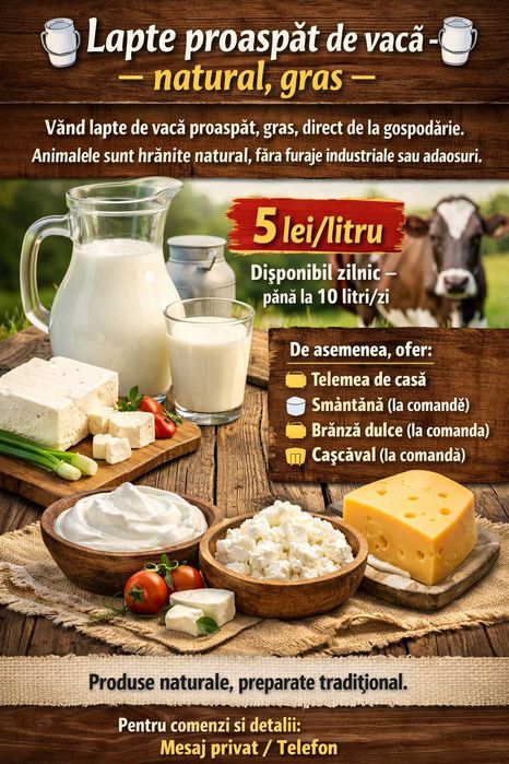 [Super pret] Lapte de vaca si telemea