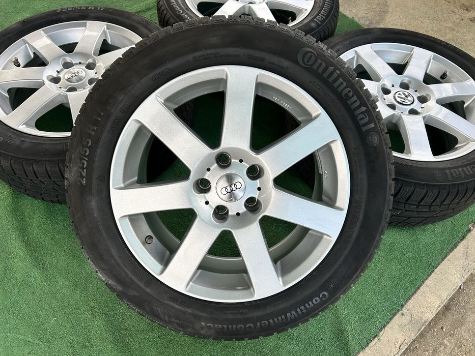 5х112 177,5j ET 28 за audi mercedes vw skoda seat със зимни гуми continental 225 55 17
