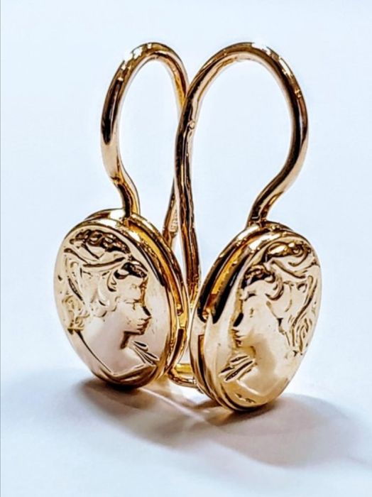 Золотые сережки Камея 583СССР