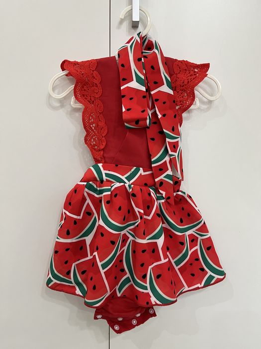 Бебешки комплект “Диня” – рокличка с панделка