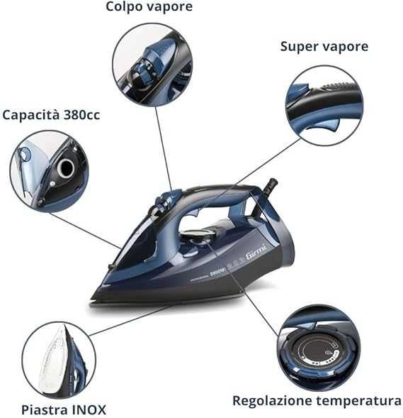 Ютия ST62, 2800W, гладеща плоча от неръждаема стомана, Girmi