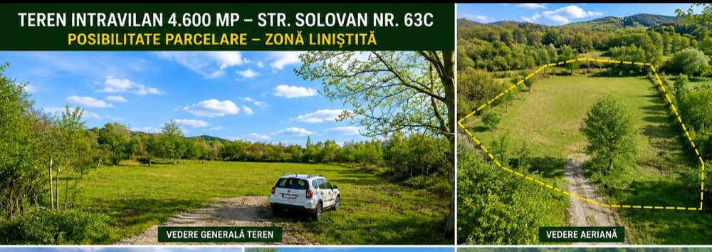 4.600 MP / INTRAVILAN / STR. SOLOVAN / PARCELARE/Electricitate +Apa la proprietate”