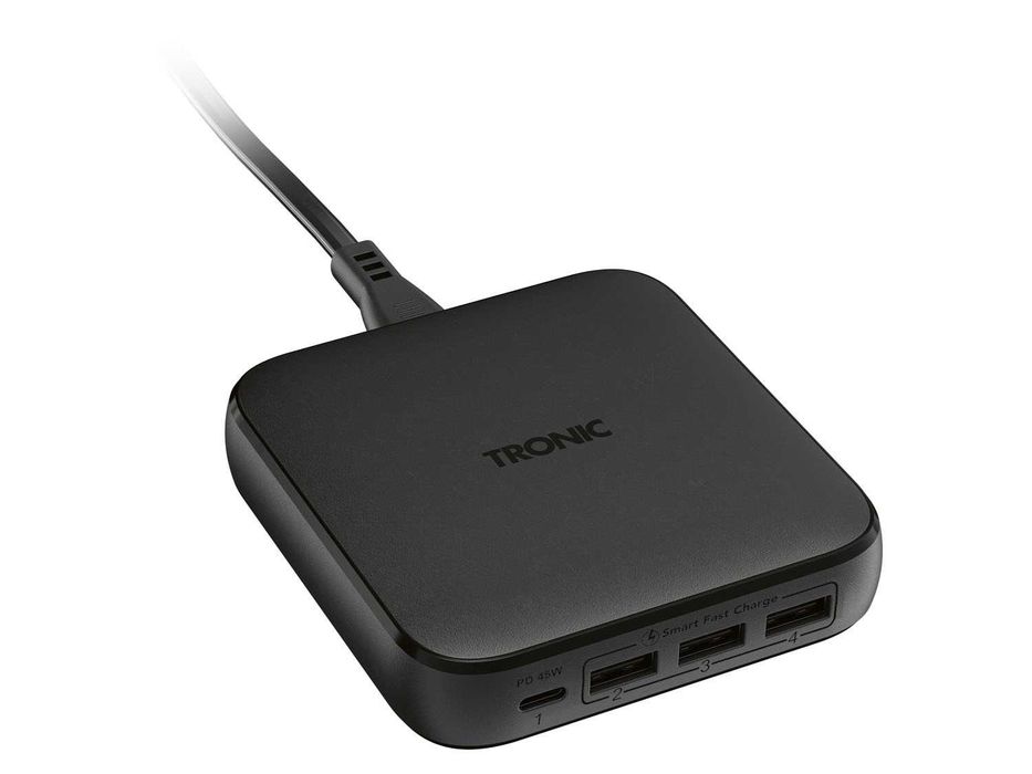 TRONIC Power Port USB PD зарядно с 65W GaN,с кабел,черен цвят