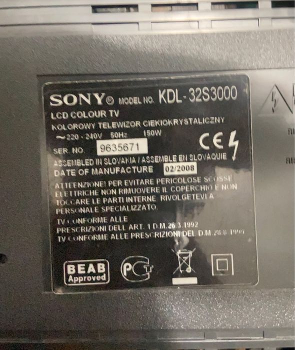 Телевизор Sony KDL-32S3000