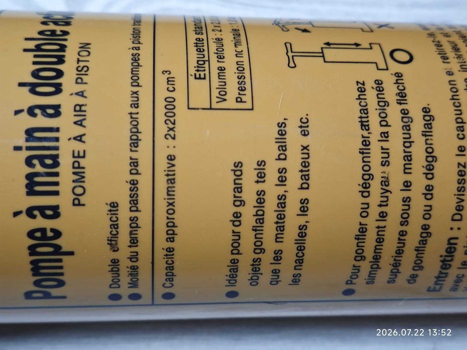 Pompa de mare capacitate pentru saltele, piscine, placi SUP, caiace si barci gonflabile