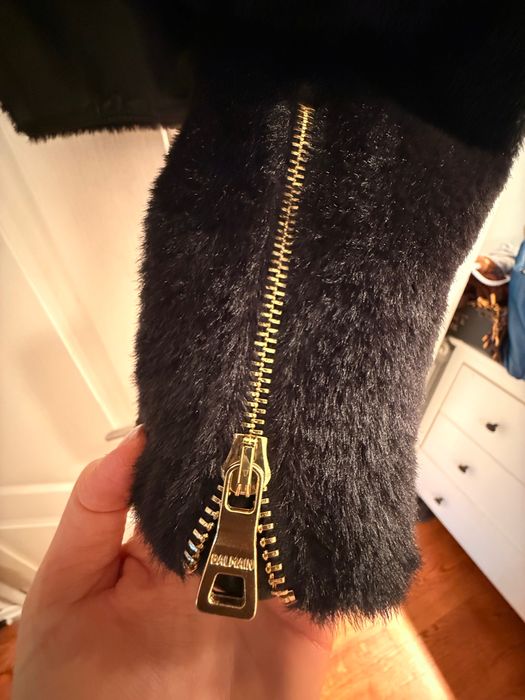 Кожено Яке/ естествен косъм Balmain