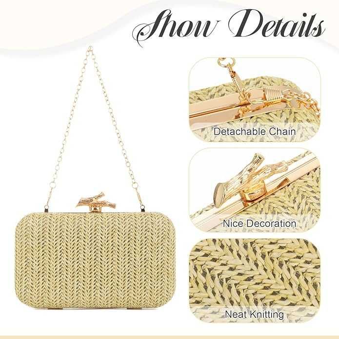 Елегантна Дамска чанта ратан с верижка