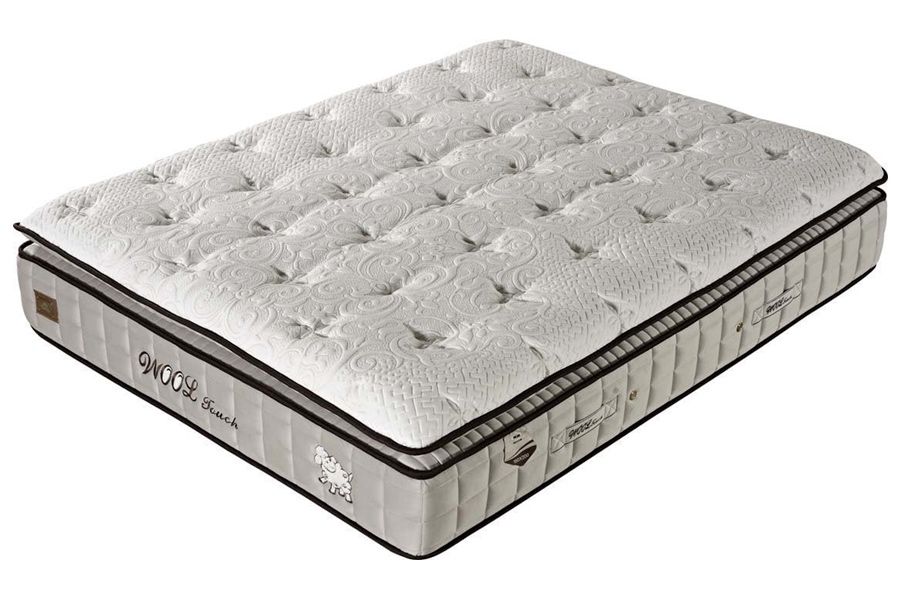 Тапицирано легло Wool Touch Сив Крем