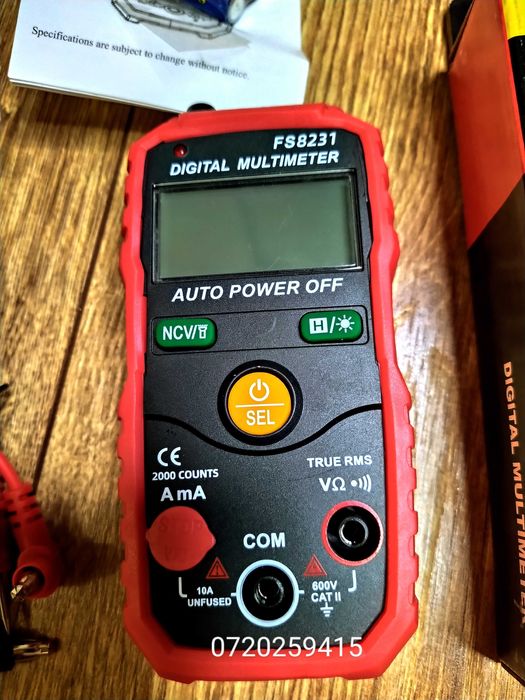 Multimetru digital automat FS8231 Tester inteligent de tensiune, Nou!