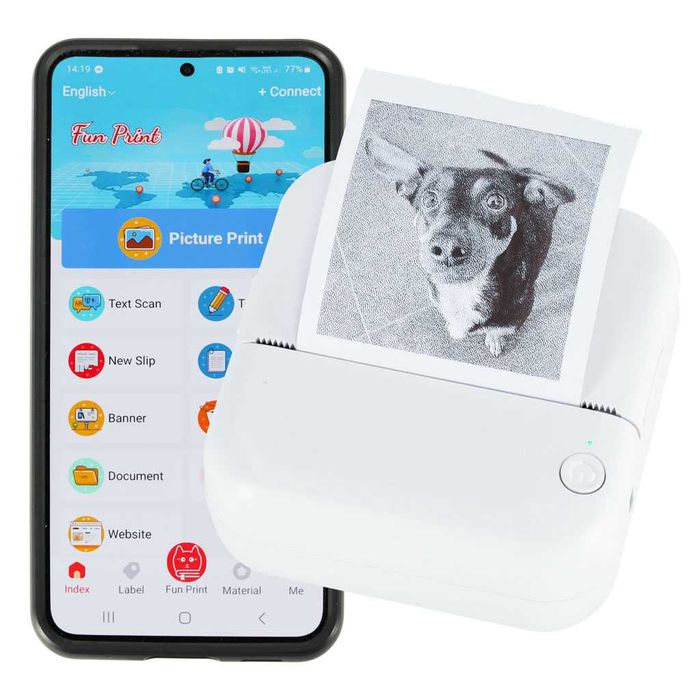 Безжичен мини Bluetooth термален принтер за телефон