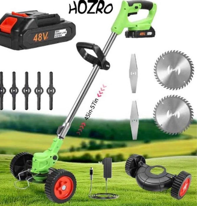 Motocoasa electrica 48V, 4000 Mah,1800 RBM, cu acumulatori