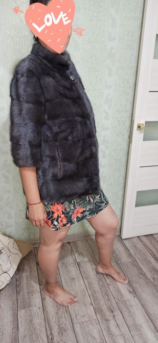 Шуба норковая ,,графит,,