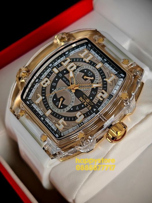 INVICTA Cyclone White/Gold 49 mm, Инвикта нов ръчен часовник