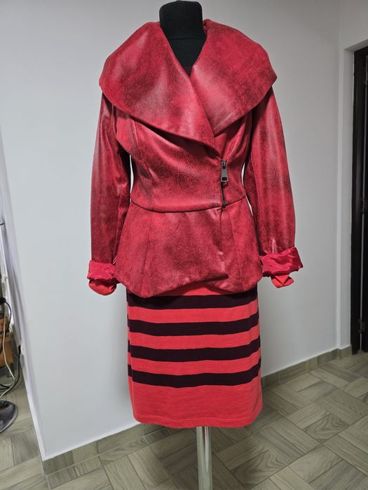 Rochie roșie  cu dungi bordo Scoth&Soda, mas. M