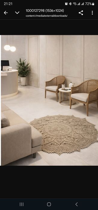 Вязаный ковер из джута